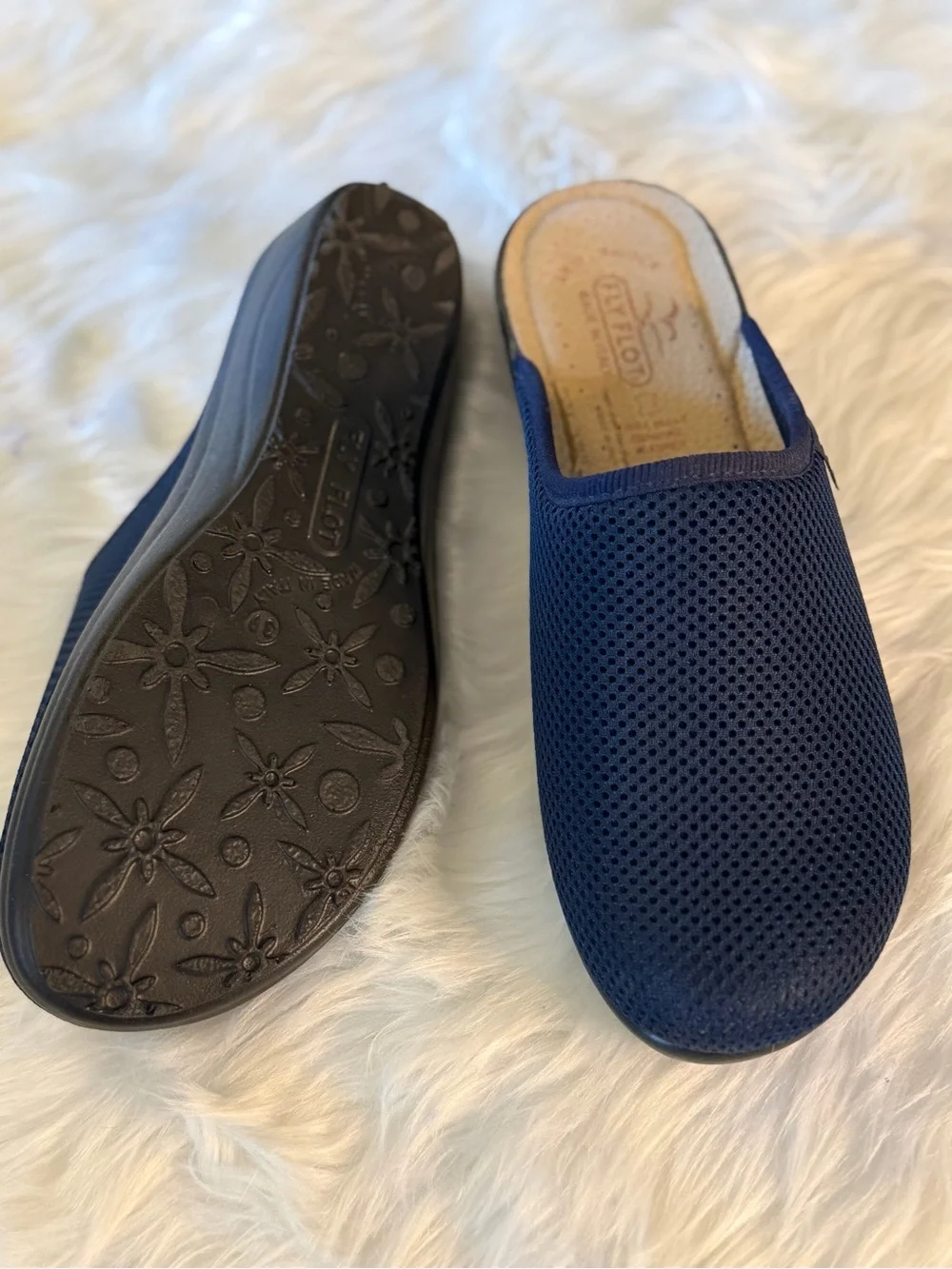 FlyFlot NEW!!! Men's Navy Mesh anti shock Slip-On Loafers